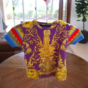 AUTHENTIC Versace | Barocco Goddess Print T-Shirt | Purple